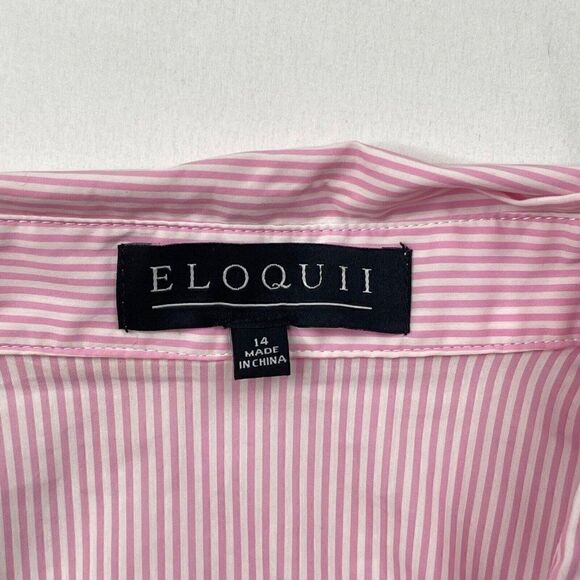Eloquii Pink Striped Blouse  - Picture 3 of 8